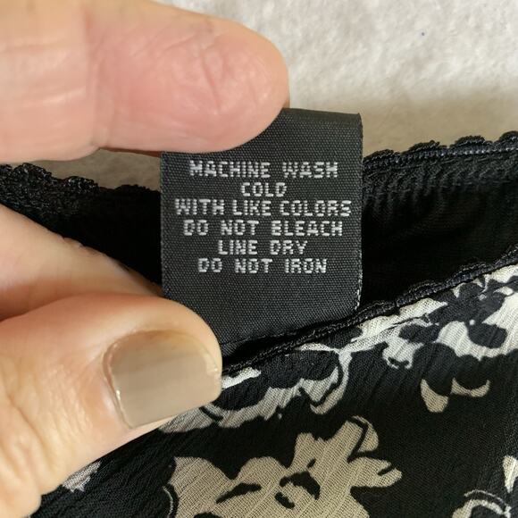 Women Ditsy Floral Chiffon Skirt Sz XL Petite Layered Dark Romantic Cottage Y2K - Picture 12 of 14